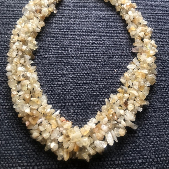 Golden citrine statement necklace crystal - Picture 5 of 6